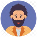 Bartiger Mann Hipster Mannlicher Avatar Symbol