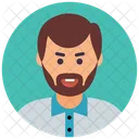 Bartiger Mann Hipster Mannlicher Avatar Symbol