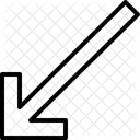 En Bas A Gauche En Diagonale Icône