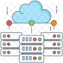 Base De Datos De Distribucion Uso Compartido De La Nube Red De Servidores De Datos Icono