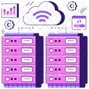 Base De Datos En La Nube Datos En La Nube Servidor En La Nube Icono