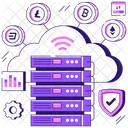 Base De Datos En La Nube Servidor En La Nube Base De Datos En La Nube Icono