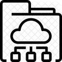 En Linea Base De Datos Nube Icono