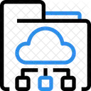 En Linea Base De Datos Nube Icono