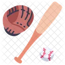 Baseball Glove Bat Icon