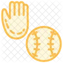Baseball And Glove Duotone Line Icon Icône