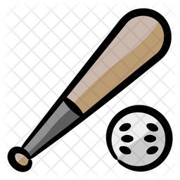 Baseball Bat Icon - Download in Colored Outline Style