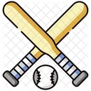 Baseball Bat And Ball Crossed Icon