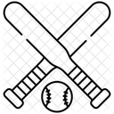 Baseball bat and ball crossed  Icon