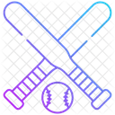 Baseball bat and ball crossed  Icon