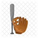 Baseball Baseball Bat And Glove Game Icône