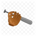 Baseball Bat And Glove Game Play Icon