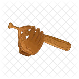 Baseball bat and glove  Icon