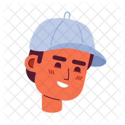 Baseball cap man toothy smile  Icon