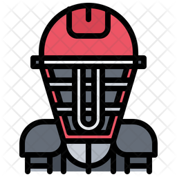 Baseball Catcher Torso Icon - Download in Colored Outline Style