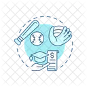 Athletic Scholarship Baseball College Icon