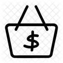 Basket shopping money dollar sign  Icon