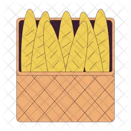 Basket with fresh baguettes  Icon
