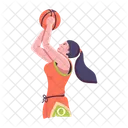 Basketball Girl Female Player Basketball Lady 아이콘