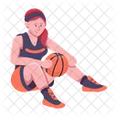Basketball Lady Female Player Basketball Girl 아이콘