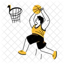 Basketball Player Dunker Sportsperson Icon