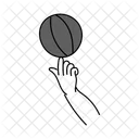Black Monochrome Spin Basketball Illustration Basketball Spin Basketball Icon