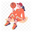 Basketball Woman Female Player Basketball Lady 아이콘
