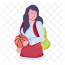 Basketball Woman Female Player Basketball Lady Icon