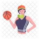 Basketball Woman Female Player Basketball Lady 아이콘
