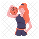 Basketball Woman Female Player Basketball Lady 아이콘