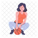 Basketball Woman Female Player Basketball Lady 아이콘