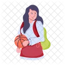 Basketball Woman Female Player Basketball Lady 아이콘