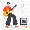 Bass Player Guitar Player Rock Musician Icon