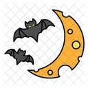 Bat Halloween Moon Icon