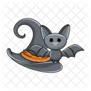Bat Witch Hat Scary Icon