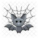 Bat Spider Web Scary Icon