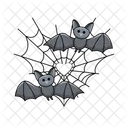 Bat Spider Web Scary Icon