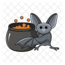 Bat Cauldron Scary Icon