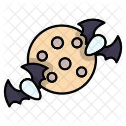 Bat with moon  Icon