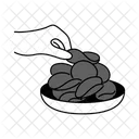Ilustracao De Batatas Fritas Monocromaticas Pretas Batatas Fritas Crocantes Ícone