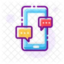 Comunicacao Movel Bate Papo On Line Telefone Ícone