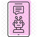 Robo Online Chat Cor Sombra Icone Thinline Ícone