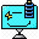 Bateria De Pc Carga Pixelart Art Icono