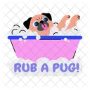 Bathing Dog Pug Pet Icon