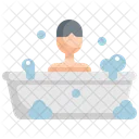 Bathtub Man Hygiene Icon