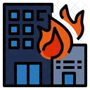 Bâtiment en feu  Icône