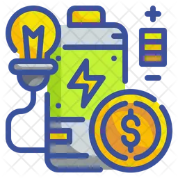 Battery Charging Money  Icon