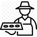 Bauer Mit Setzlingschale Bauer Setzling Symbol