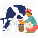Bauern Melken Kuhe Kuhe Landwirtschaft Icon