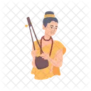 Ektara Instrument Female Musician Baul Musician Icon